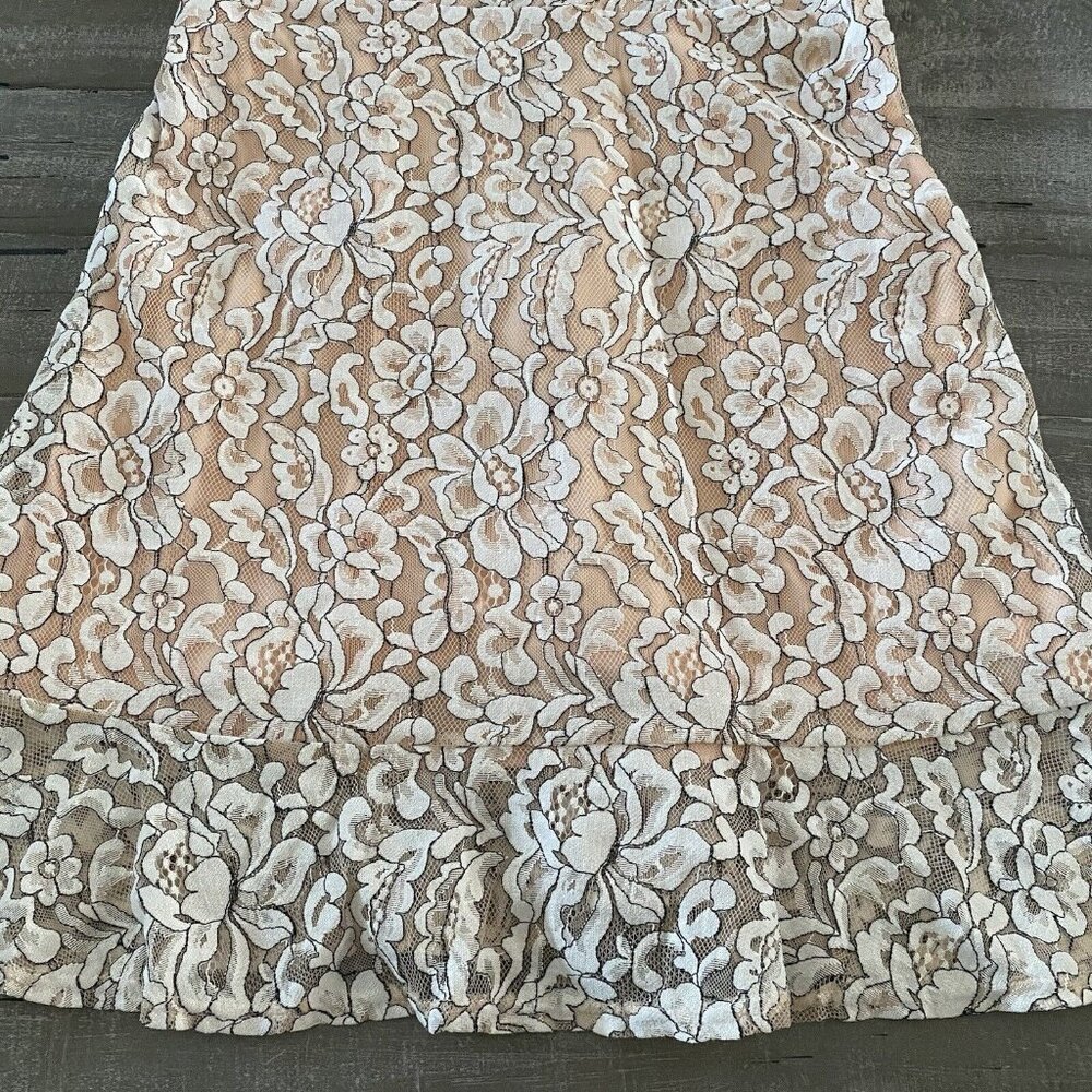 Peach Love California Dress Size Large Floral Lace Short Sleeve Lined Ladies New - Picture 3 of 10